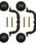 Two Pack 3 Inch Bronze Vintage Antique Style Drawer Pull Handles For Cabinets Dressers Cupboards And Wardrobes Zinc Alloy Construction