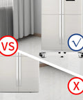 Comparison of refrigerator on floor vs. on Beefy Heavy-Duty All Steel Fridge Stand With Wheels Mobile Base