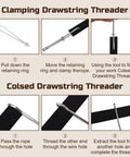 4 In 1 Drawstring Threader Tool Kit Stainless Steel Set With Spring Loaded Retriever And Safety Pins For Hoodies Shoes And Pants Replace Lost Drawstrings Easily Must Have with usage instructions