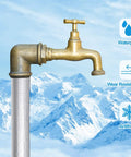 12 Pack Foam Pipe Insulation Wrap With Self Adhesive Aluminum Foil Shield on outdoor spigot in snowy mountains