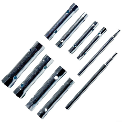 Metric Tube Spanner Set With Hollow Socket Wrenches, 6-22mm Double Ended Carbon Steel Box Spanners For Auto Repair And Plumbing Maintenance
