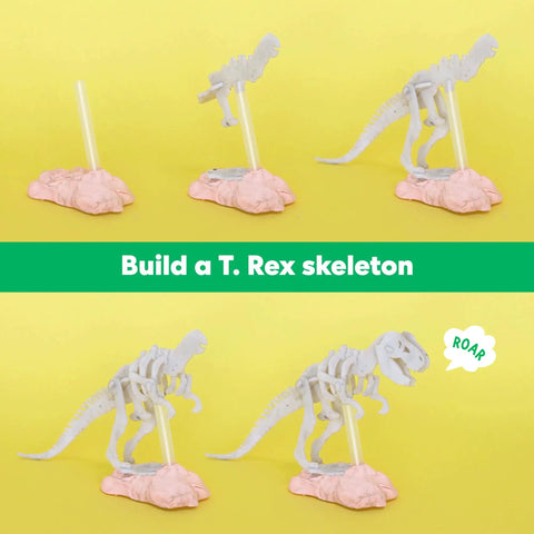 Dinosaurs Fossil Dig Kit For Kids Ages 6 And Up, Real World Science Excavation And Skeleton Assembly, Dig Up Bones, Build A Full Dino Replica With Mini Dinosaurs, Modeling Clay, Plaster, And Geologic Timescale Facts Poster, T. Rex skeleton model