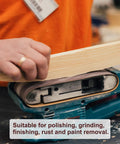 Heavy Duty Sanding Belts 6X89 Inches One Twenty Grit Aluminum Oxide Abrasive Paper for Belt Sanders in use on wood.