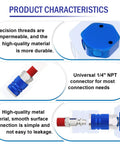 Diagram highlighting features of Workhorse 3 Way Air Manifold With 200 Psi Gauge, Aluminum Quick Connect Air Splitter