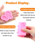 Sweet Rainbow Cloud Fondant Molds Set Of 4 For Cake Decorating, hot air balloon and cloud silicone mold in hand
