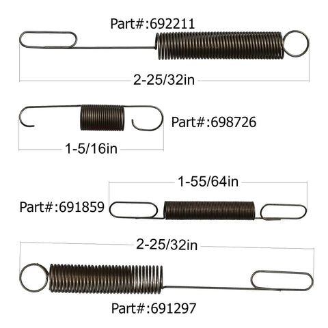 14-Piece Governor Spring Kit For Briggs And Stratton Small Engines Replacement Set showing four steel springs with part numbers