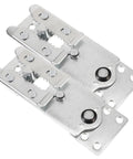 Solid As A Rock 10 Piece Heavy Duty Iron Sofa Connector Screws For Couch Sectionals, interlocking hook plate hardware close-up.