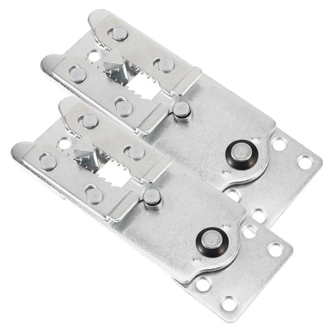 Solid As A Rock 10 Piece Heavy Duty Iron Sofa Connector Screws For Couch Sectionals, interlocking hook plate hardware close-up.