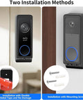 No Drill Anti Theft Doorbell Mount For E340 And Wyze Duo Cam Doorbell Adjustable Wall Bracket Two Installation Methods