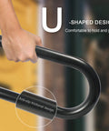 Sturdy 28 Inch Jamb Mounted Handrails 2 Pack U Shape Wall Mount For 1 To 3 Step Stairs Black Wrought Iron Close-up with Anti-Slip Grip