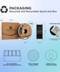 Black PETG Filament 1.75mm 1kg Beefed Up High Speed Formula with packaging and spool details.