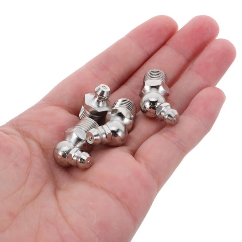 Get Your Machine Running Smooth With This Nifty Heavy Duty Hydraulic Grease Fittings Kit Featuring 30 Durable Stainless Steel Zerk Couplers Perfect For Routine Auto And Industrial Maintenance Tasks Without Breaking The Bank. Stainless steel zerk grease fittings in hand, mixed imperial and metric couplers