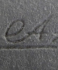 Engraved initials on the back of His And Hers Cast Iron Towel Hooks Set Of 2 For Wall Or Door Rustic Farmhouse Decor Dual Hooks.