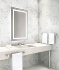 24 Inch Wall Mounted Chrome Towel Bar for Bathroom Organization and Storage, Sturdy Contemporary Design installed in modern bathroom.