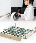 Coffee Pod Holder With Tempered Glass Top Drawer Holds 36 K Cup Pods, Sleek And Durable Kitchen Counter Storage Organizer