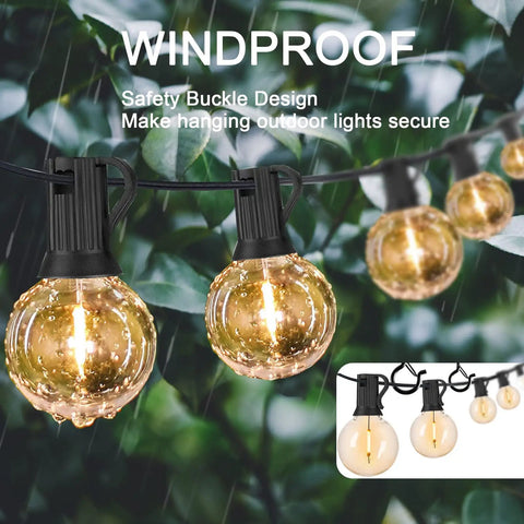 Outdoor string lights hung with 30 Pack Q Hanger Hooks With Safety Buckle Windproof Screw Hooks For Hanging Outdoor String Lights