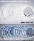 Comparison of Ultra Bright 24V White LED Strip 16.4ft 6000K Cool White showing brightness vs regular 180LM/ft LED strips.