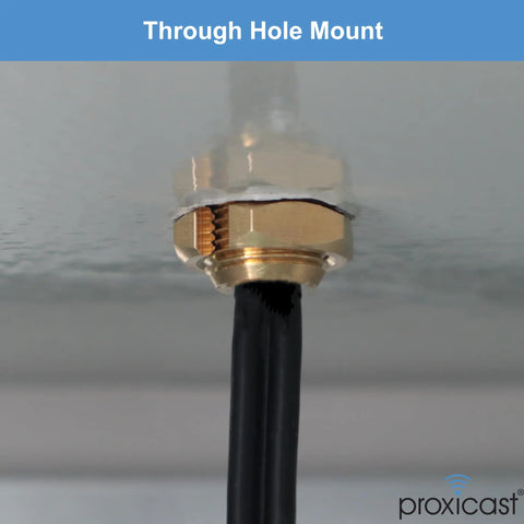 Through hole mount with brass connector for Slick Hardcore Low Profile Mimo 4G 5G Omni Directional Screw Mount Puck Antenna.