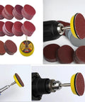 Top Notch 2 Inch Red Sanding Discs Pad Kit With Up To 102 Pieces, circular sanding discs for wood and metal finishing.