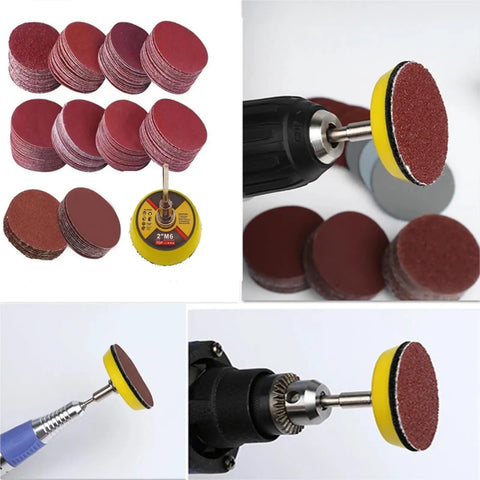 Top Notch 2 Inch Red Sanding Discs Pad Kit With Up To 102 Pieces, circular sanding discs for wood and metal finishing.