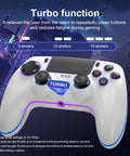Front view of Multiplatform Wireless Gamepad For PS5 Pro PC Mac iOS Android 10 Steam Deck With 7 Color RGB Lighting Dual Vibration