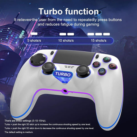 Front view of Multiplatform Wireless Gamepad For PS5 Pro PC Mac iOS Android 10 Steam Deck With 7 Color RGB Lighting Dual Vibration
