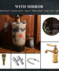 Modern Handmade Vessel Sink For Bathroom Vanity Bundle Includes Faucet And Drain With Installation Hole And Overflow For No Sweat Install Indoors Or Outdoors Daily with bronze mirror and pedestal basin.