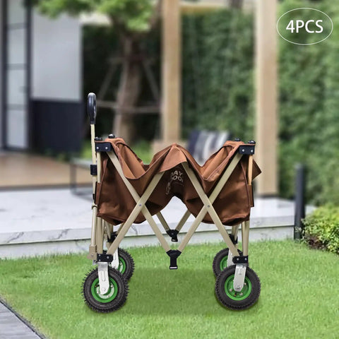 8 Inch Pneumatic Swivel Caster Wheels Heavy Duty Set Of 4 Badass Rubber Tires With Galvanized Brackets Rolling Smooth As Glass For Garden Carts And Utility Trailers on a garden cart.