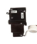 Side view of QPF2 GFCI Ground Fault Circuit Breaker, 50 Amp, 2 Pole, 240 Volt, 10,000 AIC, Self Test UL 943, Class A Protection.
