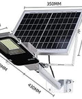 Heavy Duty Outdoor Solar Wall Light With Remote Control For Patios And Fences Dusk To Dawn LED Flood Light with solar panel and dimensions.