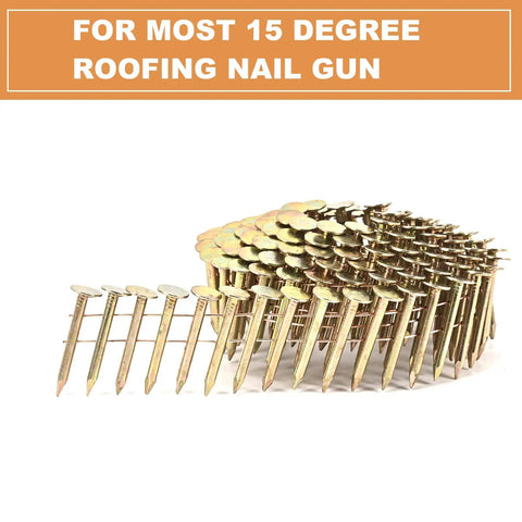 Pro Grade 3600 Count Coil Roofing Nails 1-1/4 Inch By.120 Inch for Roofing Nail Gun, displayed in a coiled arrangement.