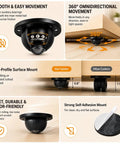 Heavy Duty Self Adhesive Caster Wheels 8 Pack With 16 Backup Pads showing smooth rolling movement and low-profile design.