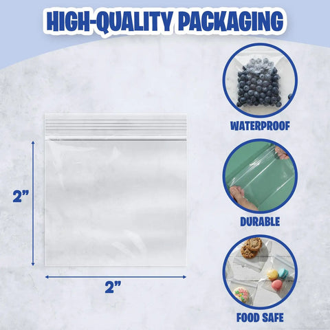 Clear 2x2 Inch Resealable Zip Top Plastic Bags 1000 Pack With Zipper Seal For Jewelry Beads Small Parts Crafts And Hardware Storage