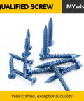 Blue 200 Piece Concrete Screws And Drill Bit Set For Masonry Includes One Quarter Inch And Three Sixteenths Inch Self Tapping Screws