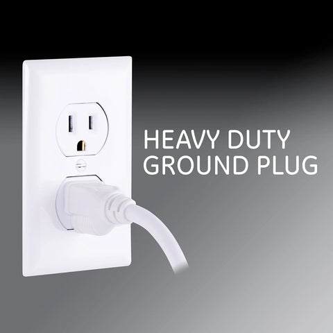 7 Outlet Surge Protector Power Strip With 25 Ft Extension Cord plugged into wall outlet
