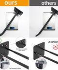 Comparison image showing Heavy Duty Double Garage Hooks Wall Mount 12.44 Inch Long Utility Hangers vs. other hooks on a scale.