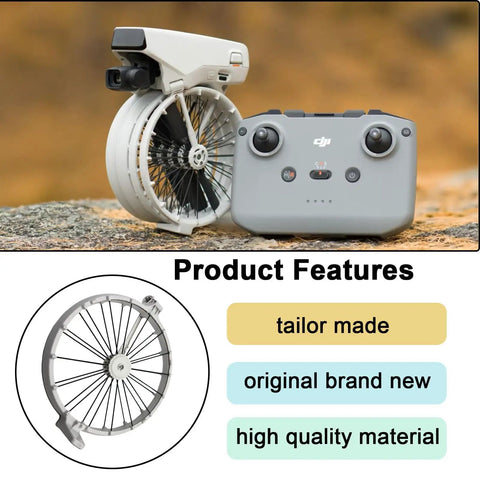 Dji Flip Foldable Arm Shell Replacement Part Right Front Arm Cover And Propeller Guard Gray Body Shell Repair Kit For Dji Flip Drone Durable Easy Install Extends Flight Life on rock and diagram highlighting features.