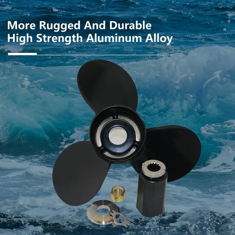 13 1/4 X 17 Aluminum Boat Propeller With 15 Tooth Interchangeable Hub 3 Blade Beefy Pro Grade Upgrade For Mercury Outboard Engines 40HP To 140HP Replaces 4877344A45