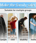 Image showing diverse groups using Heavy Duty Industrial Pipe Stair Handrail Black Wall Mount Safety Grab Bar for safe access.