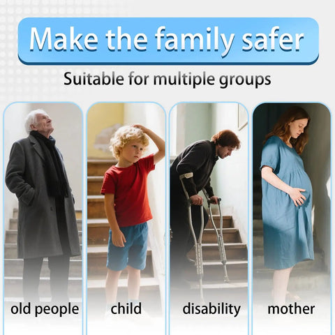 Image showing diverse groups using Heavy Duty Industrial Pipe Stair Handrail Black Wall Mount Safety Grab Bar for safe access.