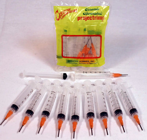 Precision Glue Syringe For Flatback Rhinestones And Hobby Crafts, 5 mL With 15 Gauge Orange Tip, Value Pack Of 10