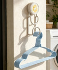 Legit Heavy Duty Suction Cup Hooks For Wall Removable With Zero Trace Grip Like Crazy Strong waterproof rack hanger holding a blue hanger.