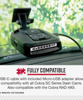 DIY Dash Cam Hardwire Kit OBDII To USB C And Micro USB Adapter installed on vehicle dashboard with compatible SC Series Dash Cam