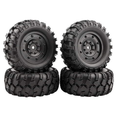 Four Piece RC Rubber Tire Set for 1/12 Scale Crawler Cars H12P H12Y H12Y+ MN-82 MN-128 MN82S Replacement Spare Parts
