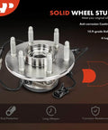 Front Wheel Bearing And Hub Assembly Set For 6 Lug Trucks Compatible With 1999 To 2007 Silverado 1500 Suburban Tahoe Yukon Escalade 4x4 AWD Chevy GMC Cadillac 2 Pack showing bolt studs and wiring, rust protection.