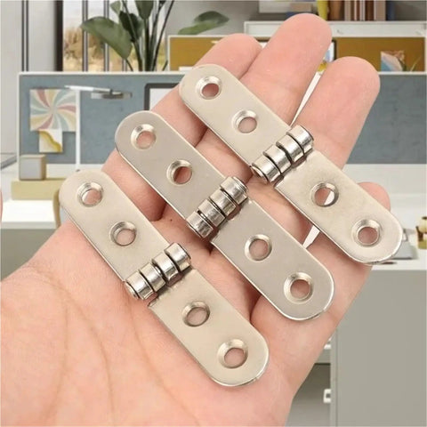 40 Pieces Rounded Corner Folding Hinges for Cabinets Tables and Furniture 180 Degree Universal Folding Hinge Screw On