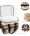 Desert Cowboy Style Insulated Lunch Bag With Comfortable Shoulder Strap 15L Reusable Cooler Box with open lid and side pockets