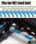 M2 Tie Rod End Ball Joint Aluminum Ball Head Holder 2mm Steering Linkage Head Joint 15mm Upgrade Parts for HSP Tamiya Mini 4WD