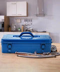 Portable Steel Toolbox 16 Inch With Double Latch Closure And Easy Carry Handle Blue Tough As Nails Heavy Duty Metal Toolbox For Workshop Garage Warehouse And Home Organization