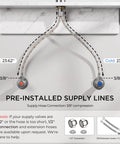Lead Free Stainless Steel Kitchen Faucet With Brushed Nickel Single Handle High Arc That Swivels 360 Degrees For Heavy Duty Household Tasks Runs Buttery Smooth Thanks To Premium Ceramic Cartridge Built Tough As Nails supply lines and connections diagram.